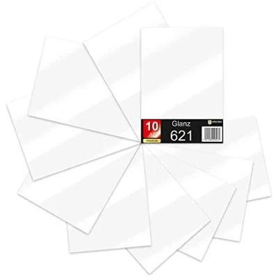 Imagen de Finest Folia Juego de 10 hojas DIN A4 Película para plotter 621/631 autoadhesiva vinilo corte, bricolaje, pegatinas y etiquetado 29,7 x 21 cm (blanco brillante)