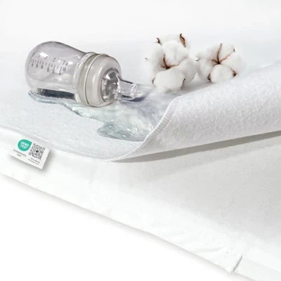 Imagen de MAKIAN Protector Colchon Minicuna 40 x 90 Impermeable, Funda Protectora Colchón Bebe de Algodón Homologado por Oeko Tex®, Higiénico Blanco