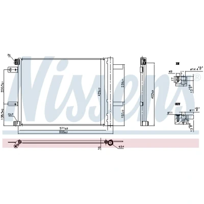 Imagen de NISSENS 941090 Condensador con secador Aluminio 606 R 134 a PEUGEOT: 3008 II SUV, Rifter MPV, OPEL: Combo E Furgón / Familiar, Limusina