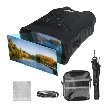 Imagen de Technaxx Prismáticos de visión Nocturna TX 257 Vídeo FullHD 1080p, Fotos 40MP, Aumento óptico 4X, Zoom Digital 8X, iluminación infrarroja LED Gafas para la Caza, Senderismo