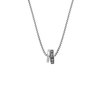 Imagen de Diesel Collar Para Hombre Doble Colgante, 55 Cm + 5 Plata / Acero De Inoxidable, DX1168040