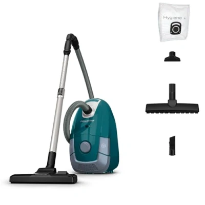 Imagen de Rowenta Aspirador trineo con bolsa de alta filtración y 3 filtros, 4,5L, verde gris