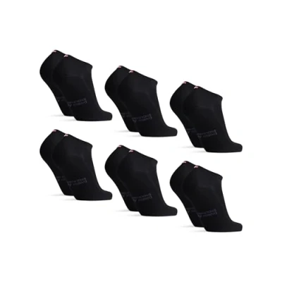 Imagen de DANISH ENDURANCE Calcetines Tobilleros en Bambú, Cortos Transpirables, Extra Suaves, 6 Pack, Negro, 48 51