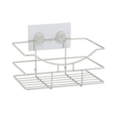 Imagen de axentia Estante de Pared Niza Acero Inoxidable en Plata, Accesorios baño, baño Accesorio con un Pegatinas para fijación, Aprox. 6 kg