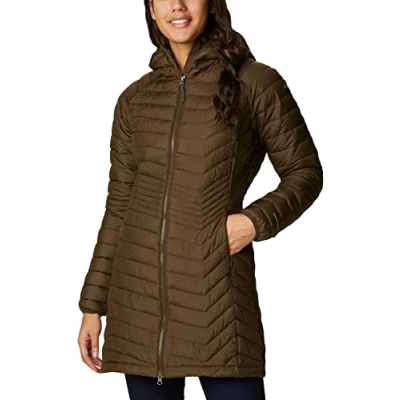 Imagen de Columbia Powder Lite Mid Jacket, Chaqueta Acolchada para Mujer, Olive Green, Talla XS