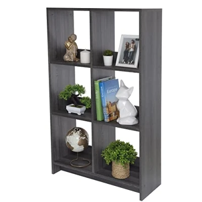 Imagen de Iris Ohyama, Librería cubo / Estante abierto de madera Mueble con 6 estantes madera, Modular, Diseño, Oficina, Casa, escuela Wood Open Shelf WOS Roble Gris