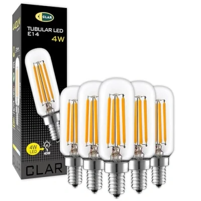 Imagen de CLAR Bombilla Campana Extractora, Lampara de Sal, Casquillo Fino LED E14, Pequeña, Bombillas Frigorifico 3W 230V 6000ºK (Pack 5)