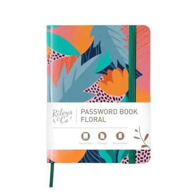 Imagen de Rileys &amp; Co. Libreta Contraseñas Índice Alfabético Alfabética para Guardar Ideal Personas Mayores Password Book Inicio Sesión, Páginas Web, Nombres Usuario