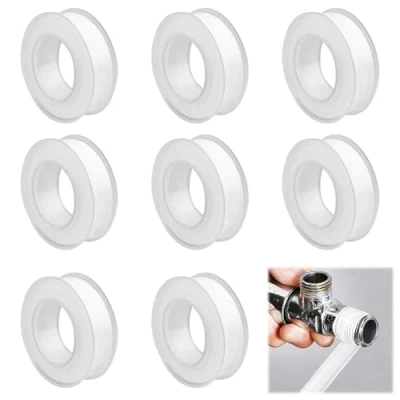 Imagen de Lixiluxia 8 Rollos Teflon Fontaneria, Cinta Selladora de Tubería Impermeable, 12 mm x 20 m Teflón para Fontanería, PTFE Rosca, Reparación y Sellado Tuberías, Grifos, Válvulas