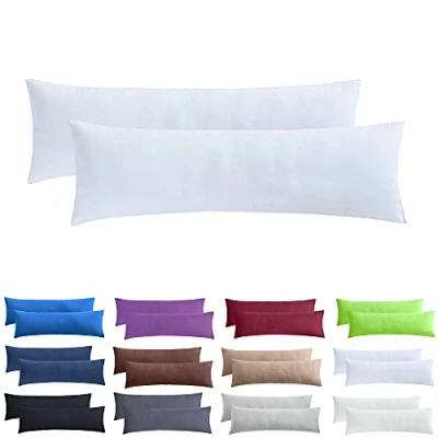 Imagen de NatureMark Pack de 2 Fundas Almohada para Dormir Lado el Cuello Muchos tamaños y Colores Oeko Tex (40 x 145 cm (Funda Lado/Lactancia), Blanco)