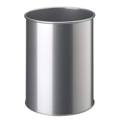 Imagen de Durable 330123 Papelera de metal redonda 15 litros, plata