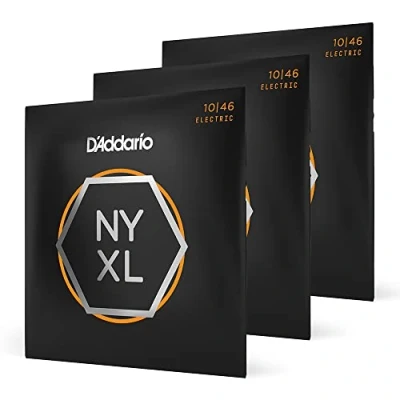 Imagen de D&#039;Addario Cuerdas Guitarra Electrica de NYXL1046 3P Corde avvolte in nickel per chitarra elettrica, scalatura leggera normale, 10 46, 3 mute