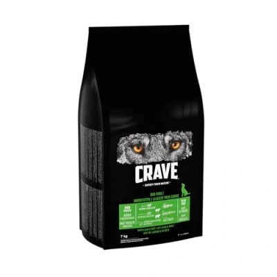 Imagen de Crave Alimento seco para Adultos con Cordero y Ternera, 7 kg (1 Bolsa) Comida Perros Premium Seca Alto Contenido de proteínas sin Cereales Fabricado Ternera 100% Natural