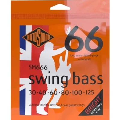Imagen de cuerdas Rotosound para bajo eléctrico SWING 66 Stainless SETS 6 SM666 Hybrid 30 125