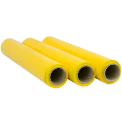 Imagen de OFITURIA Film para Embalar 50 cm de Ancho y Estirable Hasta 300 Metros Longitud Rollo Elástico Manual Embalaje Industrial (Amarillo, 3)