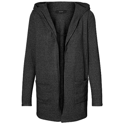 Imagen de VERO MODA Chaqueta de Punto para Mujer VMDOFFY LS Open Hood Cardigan GA Noos, Gris Oscuro, M