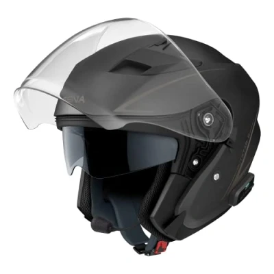 Imagen de Sena Outstar S Casco abierto con tecnología de intercomunicación Bluetooth y conectividad smartphone (Negro, S)