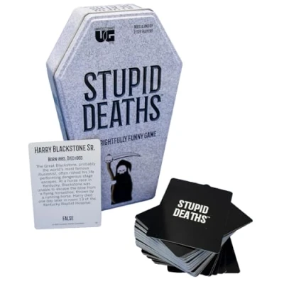 Imagen de University 01406 Games Stupid Deaths Coffin Tin Game,Grey