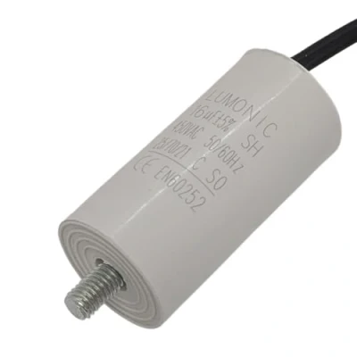 Imagen de Lumonic Condensador de arranque con Cable 25cm I 16µF 450V 34x70mm 16uF motor carcasa plástico funcionami