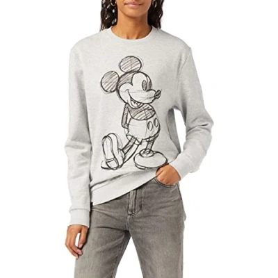 Imagen de Disney Mickey Mouse Sketch Sudadera, Gris, 36 para Mujer