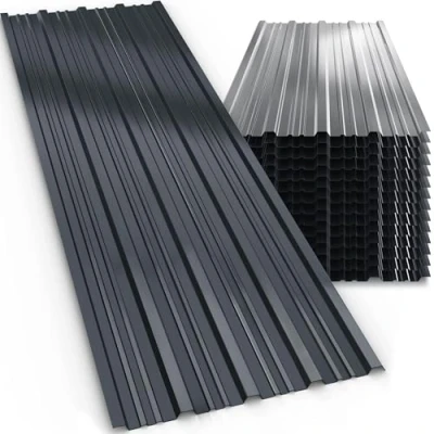 Imagen de GARDEBRUK® 14x Paneles para Tejado Trapezoidales 110x46cm 7m² Galvanizadas Chapas Perfiladas Antracita Garage Cobertizo