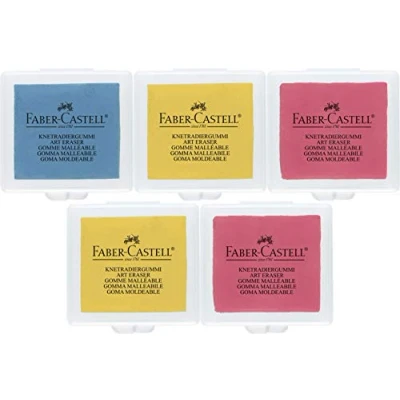 Imagen de Faber Castell Art Eraser Borradores (Color aleatorio en amarillo, rojo o azul Lote de 5)