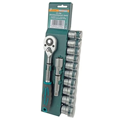 Imagen de Brüder Mannesmann Tools 12 Piece Socket Wrench Set 12.5 mm/1/2 inch Drive, 1 Stück, M29111