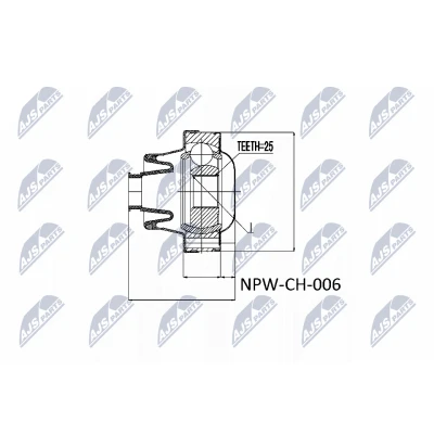 Imagen de NTY NPW CH 006 Flector lado de rueda JEEP: Grand Cherokee 2, III, I