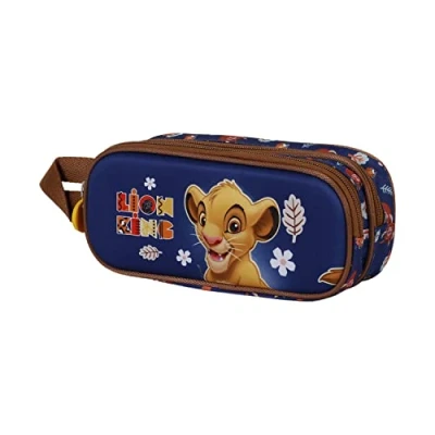 Imagen de Disney El Rey León Little Face Estuche Portatodo 3D Doble, Azul, 22 x 9.5 cm