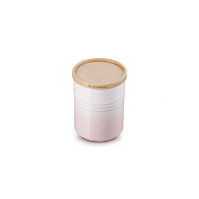 Imagen de Le Creuset Bote de almacenaje mediano Cerámica gres con tapa madera, gres, 540 ml, 10 cm, Shell Pink, 60825547770099