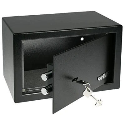 Imagen de HMF 49200 02 Caja Fuerte Cerradura De Doble Paletón, 31 x 20 cm, negro
