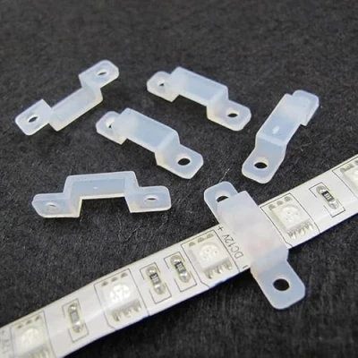 Imagen de Clips de Fijaci¨®n para Tiras LED, Clip Conector 8/10/12 mm Soporte Silicona Fijar 3528 5050 1210 Tira luz LED RGB 100 Piezas Impermeable