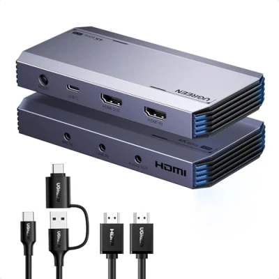 Imagen de UGREEN Tarjeta de Captura Video HDMI USB 3.0 4K60Hz / 2K144Hz HDR VRR Adquisición Grabación Streaming Jack 3.5mm Micrófono Auricular Compatible con iPad Switch PS5 Xbox PC Mac