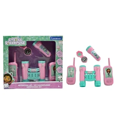 Imagen de Lexibook RPTW12GDH, Set de Aventurero La Casa Muñecas Gabby para Niños, Walkie Talkies 120m, Binoculares, Brújula, Linterna (RPTW12GDH)