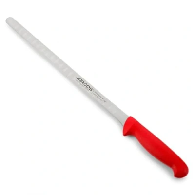 Imagen de Cuchillo Para Salmón Arcos Colour Prof 293322 De Acero Inoxidable Y Mango Ergonómico Rojo