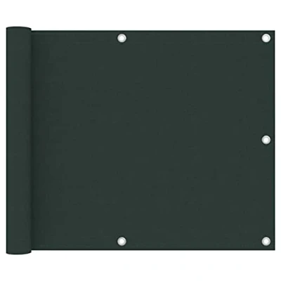 Imagen de vidaXL Toldo para Balcón Parasol Pantalla Privacidad Malla Ocultación Patio Jardín Terraza Protección Impermeable Tela Oxford Verde Oscuro 75x300 cm