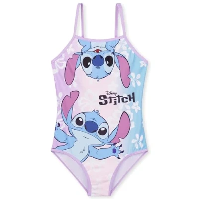 Imagen de Disney Stitch Elástico Una Pieza Bañador Niña, Secado Rápido para Playa y Piscina (Multi, 11 12 Años)