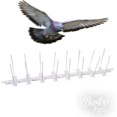 Imagen de Biotop B2430C Pinchos Disuasorios para Pájaros y Demás Animales Voladores de Tamaño Medio, Blanco