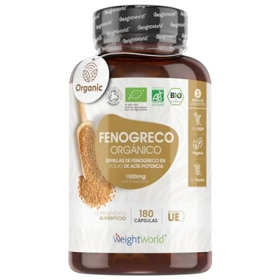 Imagen de Fenogreco Bio y Orgánico 1500mg 180 Cápsulas 3 Meses de Suministro Semillas en Polvo Etiqueta Certificación Orgánica por la Soil Association Apto para Veganos