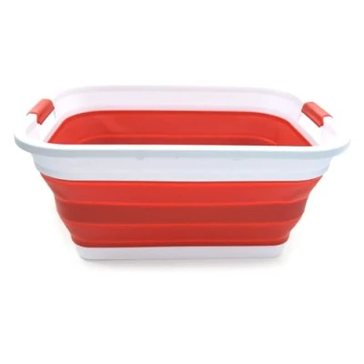Imagen de SAMMART 41L plegable plástico cesta de la colada Pop Up caja almacenaje/organizador Portátil lavado bañera Cesta/cesta ahorro espacio