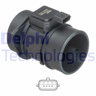 Imagen de DELPHI AF10734 12B1 Medidor de masa aire con carcasa (cárter) NISSAN: Qashqai / Qashqai+2 I, Juke, Pulsar Hatchback