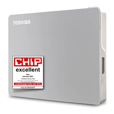 Imagen de Toshiba 1TB Canvio Flex Portable External Hard Drive for Mac, Windows PC and Tablet use, compatible with most USB C A devices, Silver (HDTX110ESCAA)