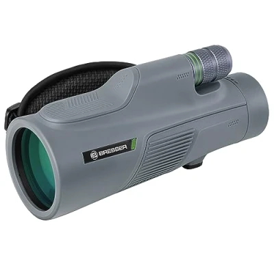 Imagen de Bresser Monocular Wave 12x50 con Alto Aumento, Revestimiento Cristal BaK 4, Resistente al Agua y Adecuado para Personas Gafas, Gris