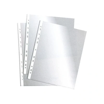 Imagen de ESSELTE 2526 Fundas portadocumentos PVC con refuerzo 80 micras (caja 100 ud.) Cuarto. 11 taladros