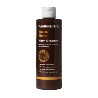 Imagen de tinte para madera Furniture Clinic: de secado rápido, altamente concentrado y fácil aplicar toda la interior exterior (Grafito calido, 250 ml)