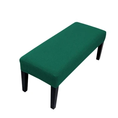Imagen de Lollanda funda elástica universal para banco de comedor, hotel, banquete, restaurante, sala estar, dormitorio (verde negro)