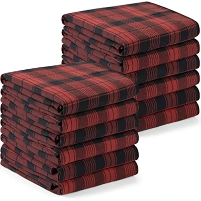 Imagen de Utopia Towels 200 gsm Paño de Cocina [12 Piezas 38 x 64 cm] Lavable a máquina algodón Blanca Paños Toallas té (Rojo Negro)
