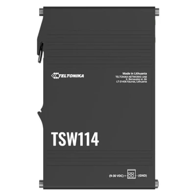 Imagen de Teltonika TSW114 Interruptor POE+ de riel DIN, 1 puerto Gibabit, 4 puertos Gigabit