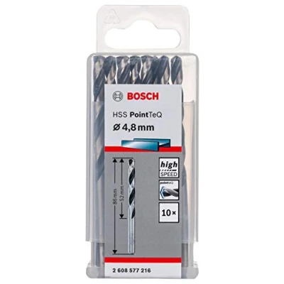 Imagen de Bosch Professional 10 brocas helicoidales HSS PointTeQ, para metal, 4.8 x 52 86 mm, accesorio de taladro
