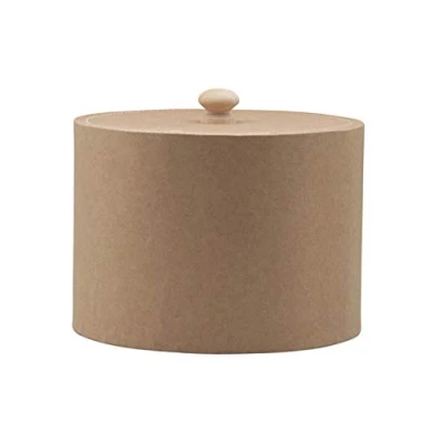 Imagen de Glorex 046 Caja Redonda de cartón Natural con Tapa tamaño Aprox. 165 x 12 cm como Regalo para Guardar Cosas o joyero, sólido, Color Nature, 16,5 (6 2027 046)